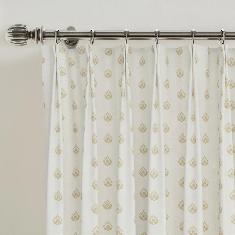 Stefana Silber x TWOPAGES Graphic Printed Linen Blend Pleated Curtains
