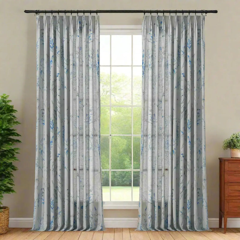 Holly Botanical Boho Pleated Curtains