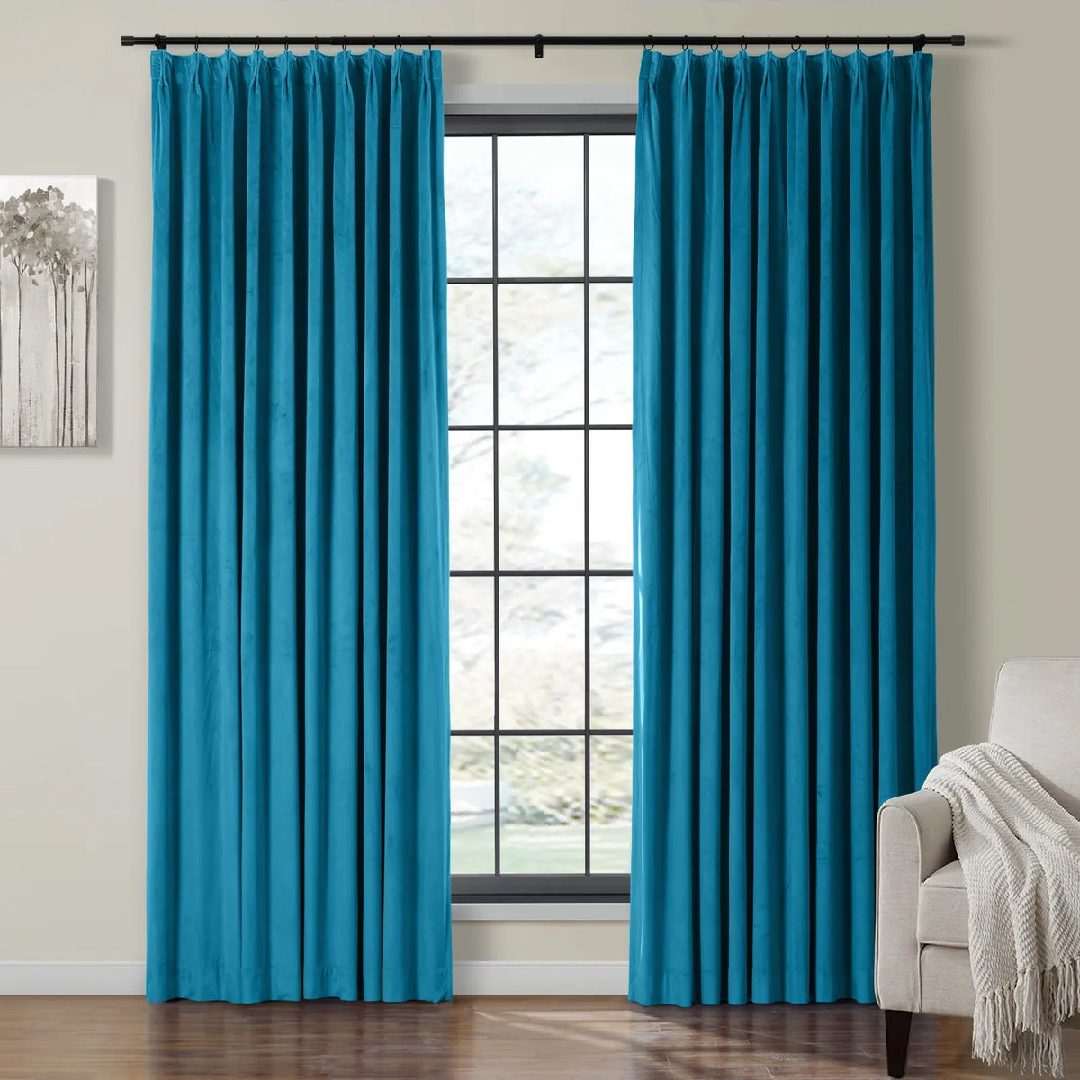 Birkin Velvet Pleated Curtains