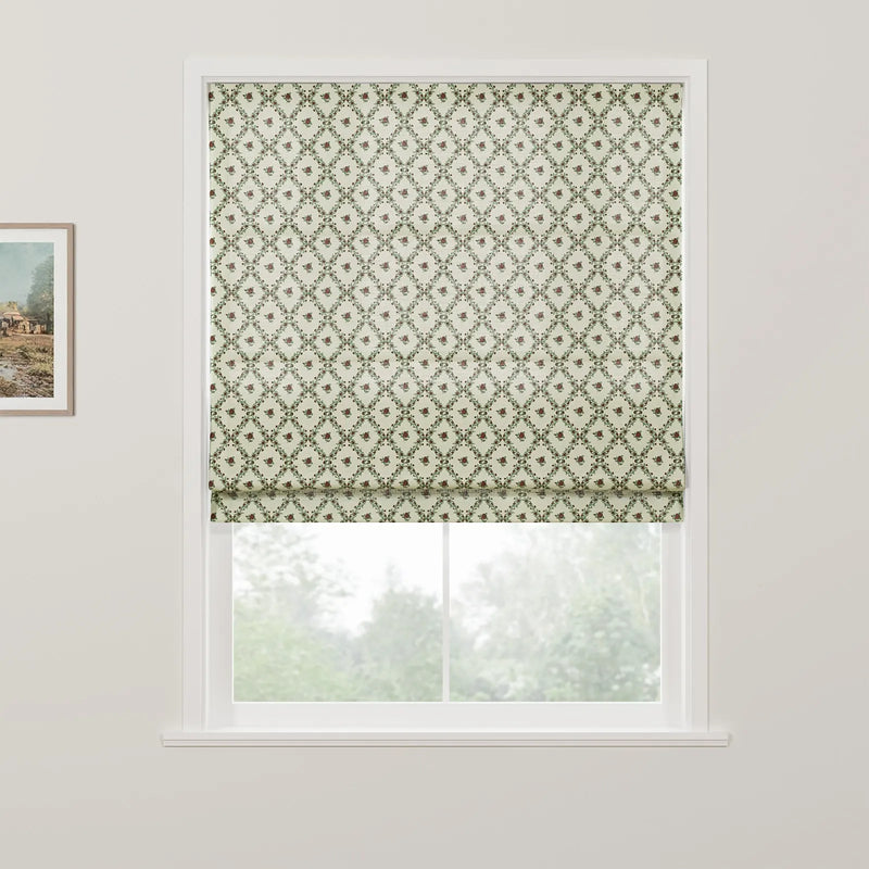Britt Bengoechea x TWOPAGES Floral Print Linen Cotton Roman Blind Cordless