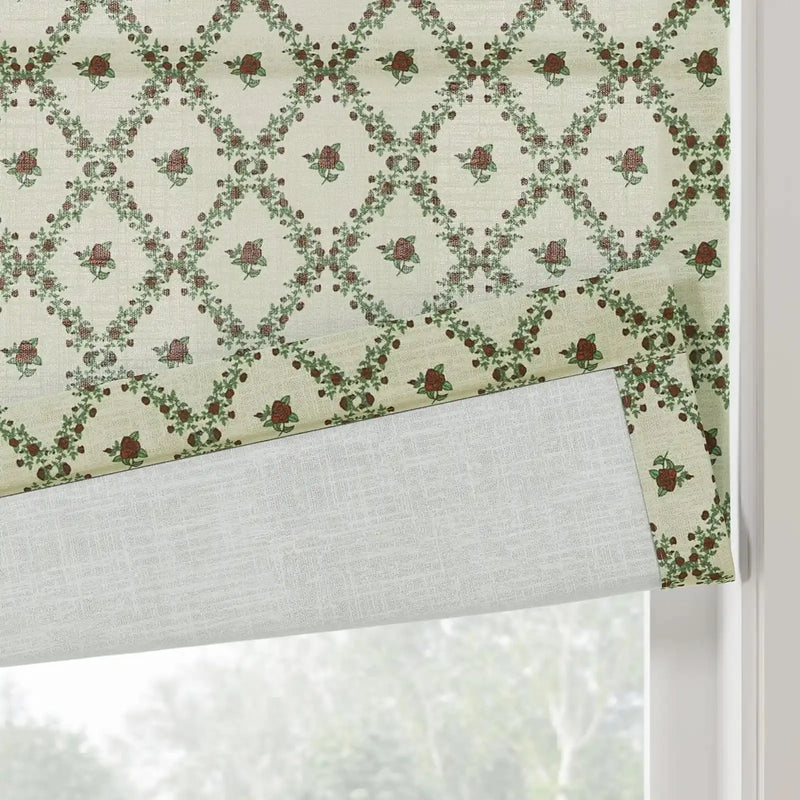 Britt Bengoechea x TWOPAGES Floral Print Linen Cotton Roman Blind Cordless