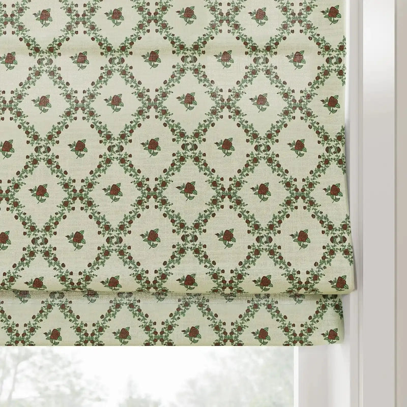 Britt Bengoechea x TWOPAGES Floral Print Linen Cotton Roman Blind Cordless