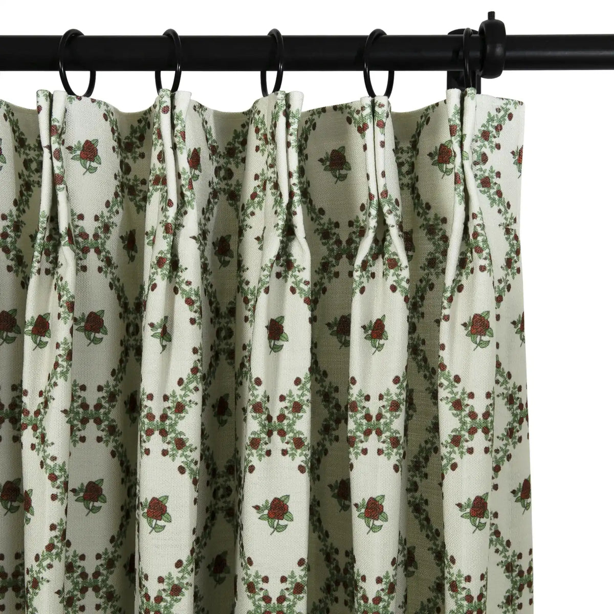 Britt Bengoechea x TWOPAGES Cottage Floral Printed Linen Cotton Pleated Curtains