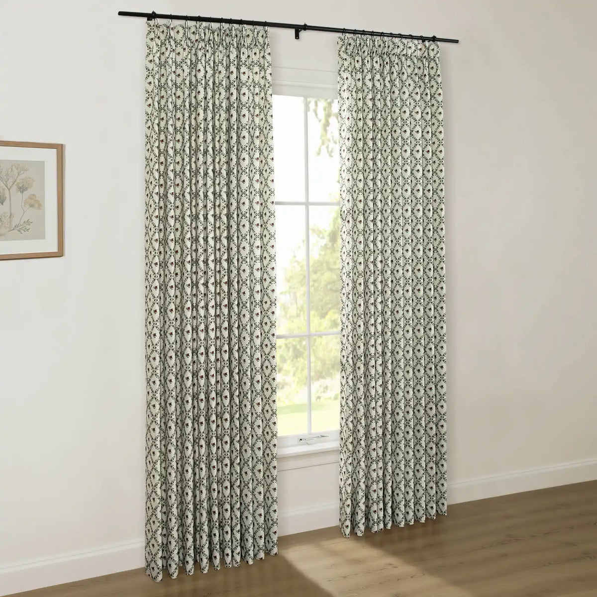 Britt Bengoechea x TWOPAGES Cottage Floral Printed Linen Cotton Pleated Curtains