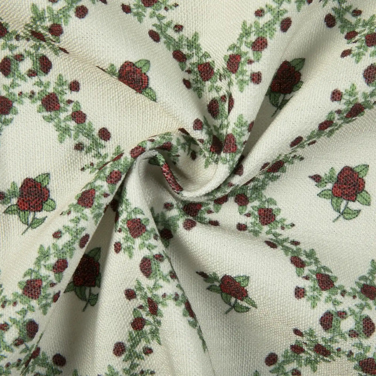 Britt Bengoechea x TWOPAGES Cottage Floral Printed Linen Cotton Pleated Curtains