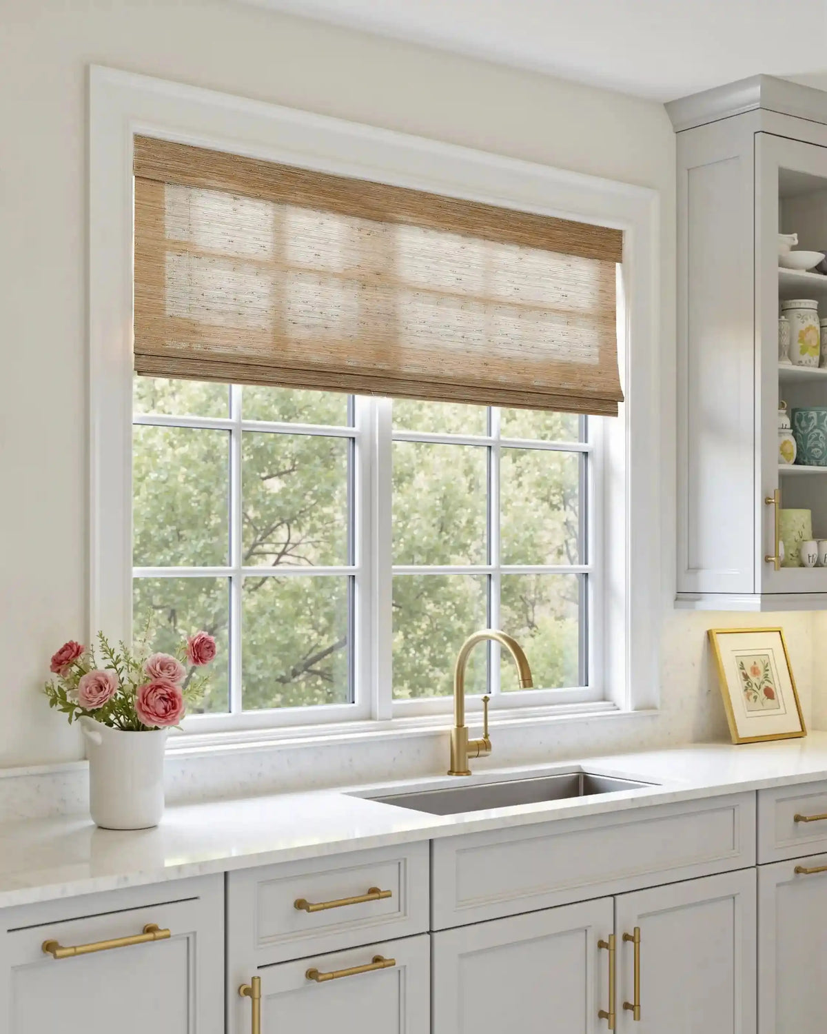 Lay Natural Jute Bamboo Woven Blind - Bark