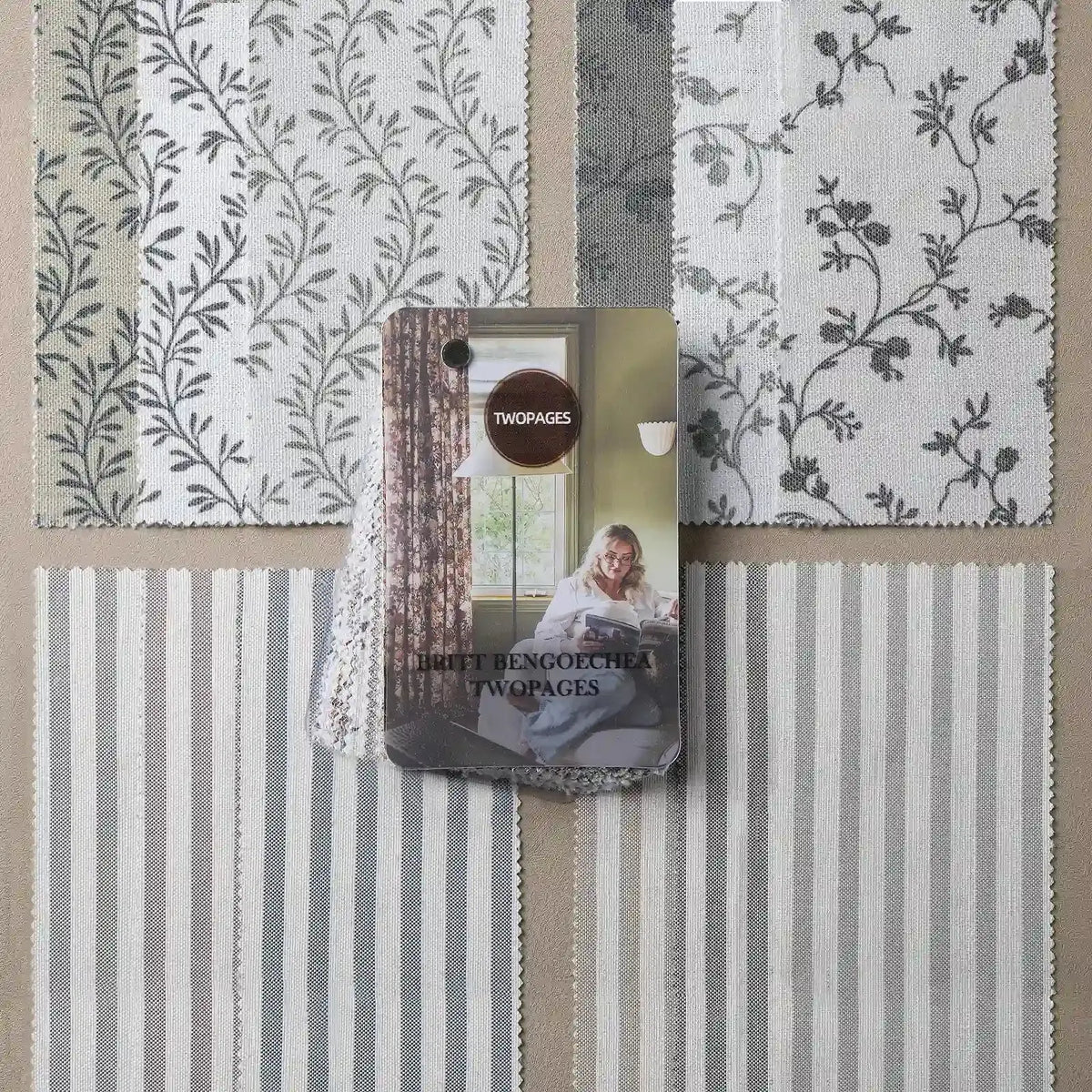 Britt Bengoechea X TWOPAGE Floral Print fabric swatches and sample booklet