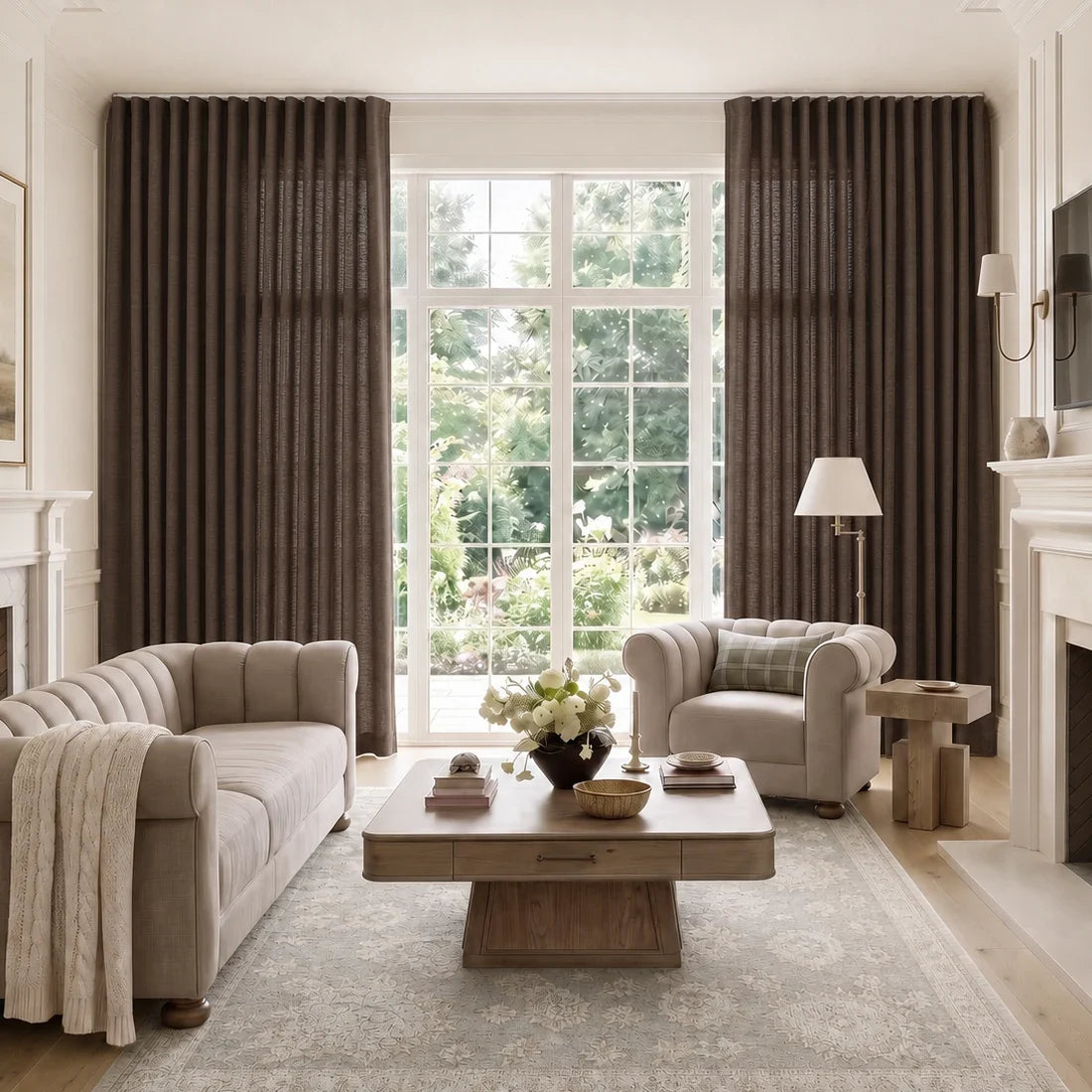 Isabella Cotton S-fold Curtains with Belt Hook - Lora Track