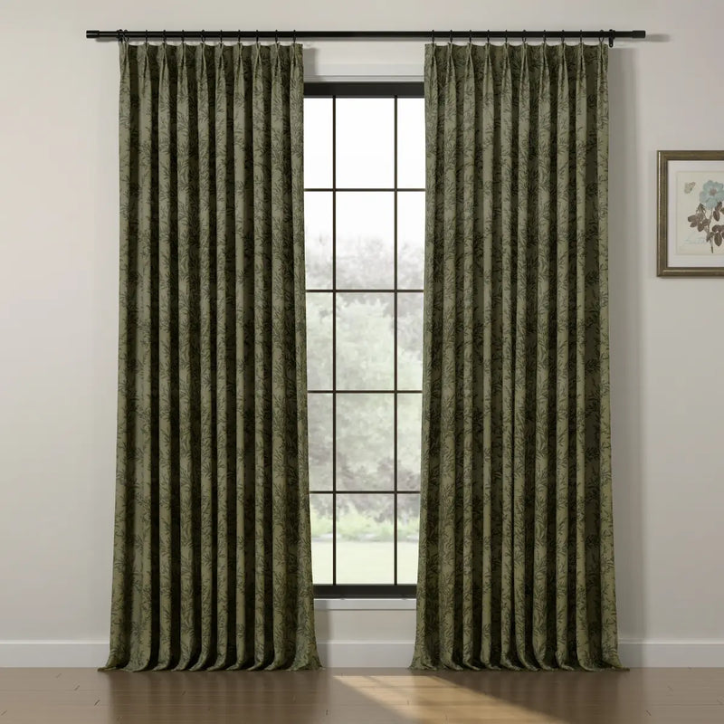 Sara Le x TWOPAGES Vintage Printed Linen Pleated Curtains