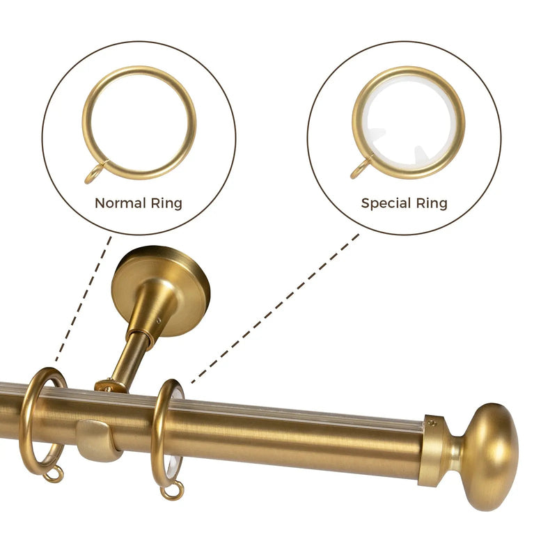 Arno Single Decorative Curtain Rod with Rings