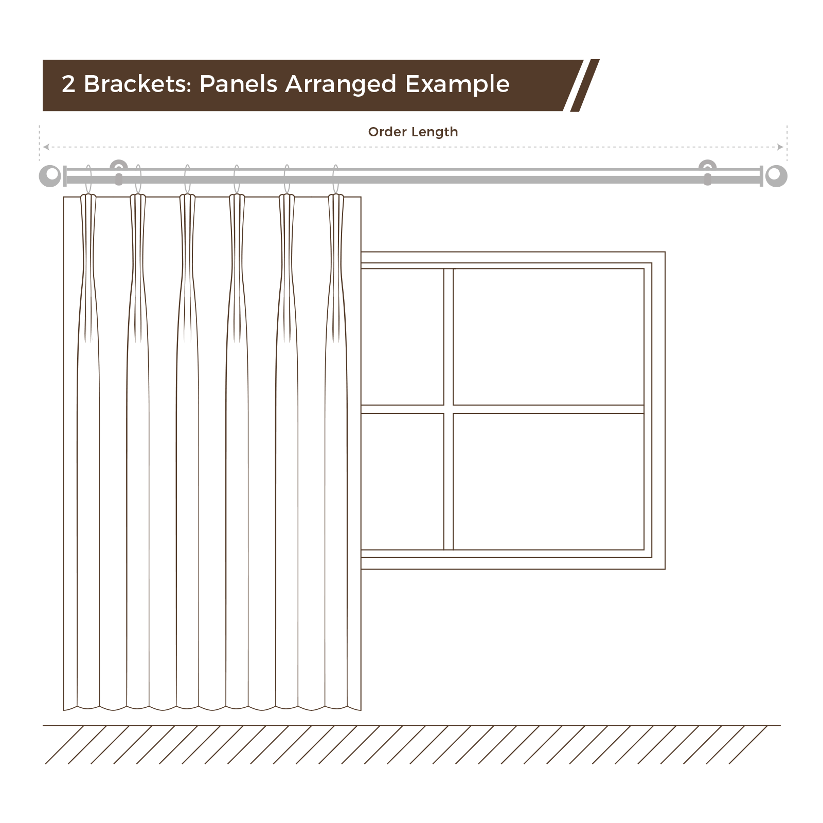 Arno Single Decorative Curtain Rod with Rings