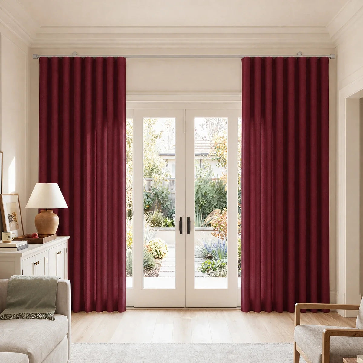 Birkin Velvet S-fold Curtains with Belt Hook - Cato Traverse Rod
