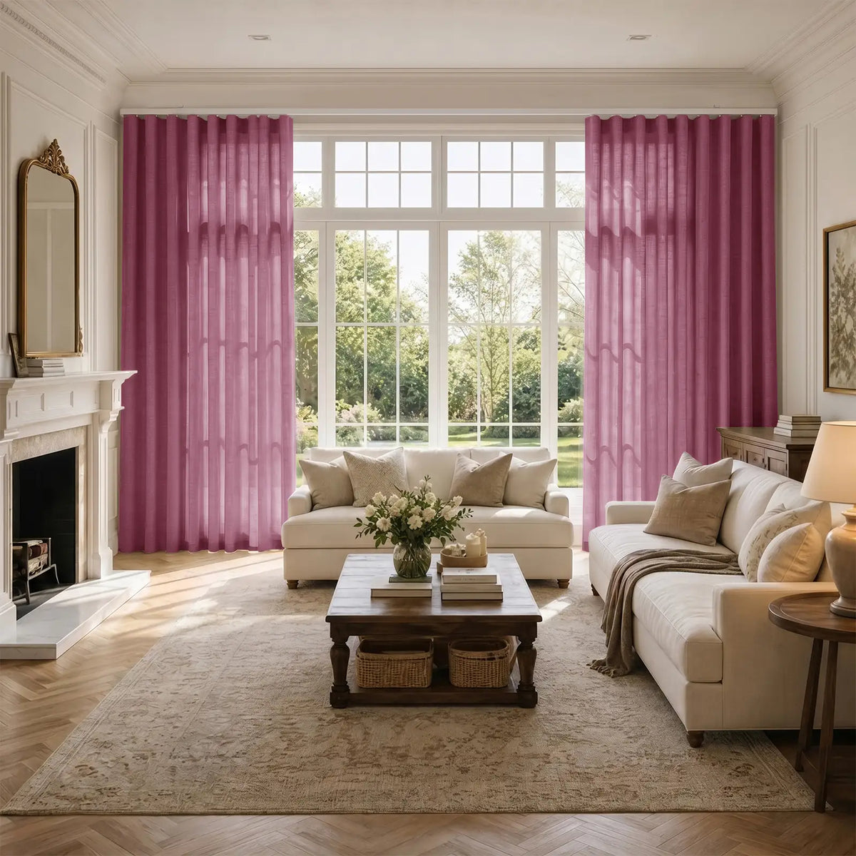 Liz Linen S-fold Curtain with Belt Hook - Lora Track