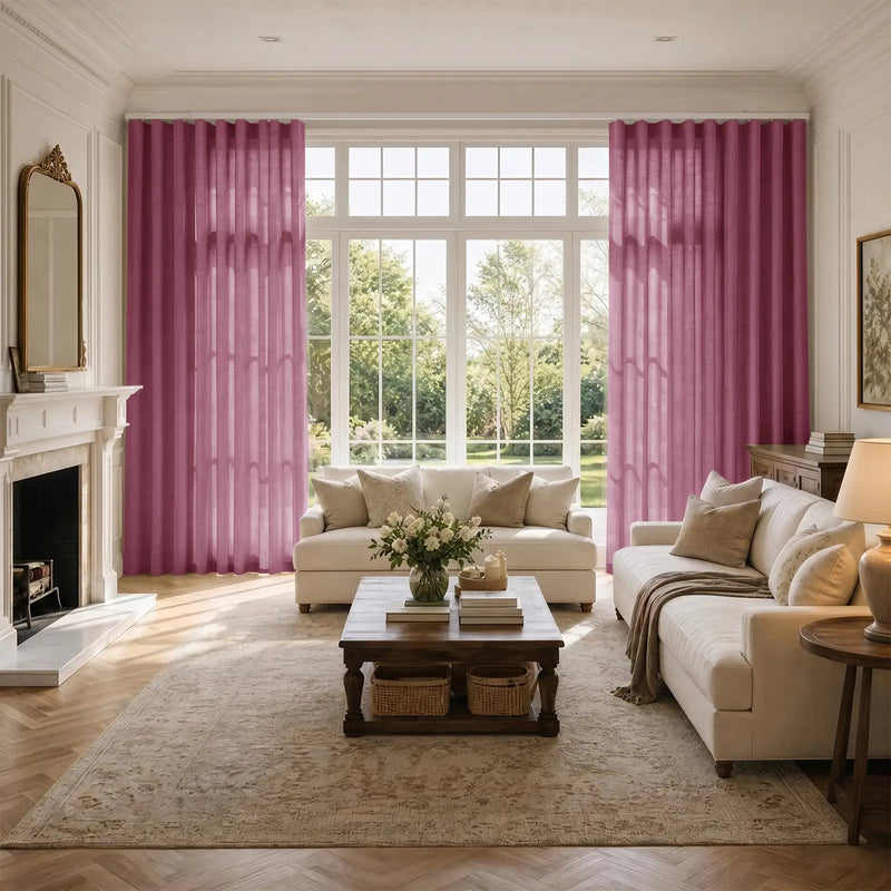 Liz Linen S-fold Curtain with Belt Hook - Lora Track