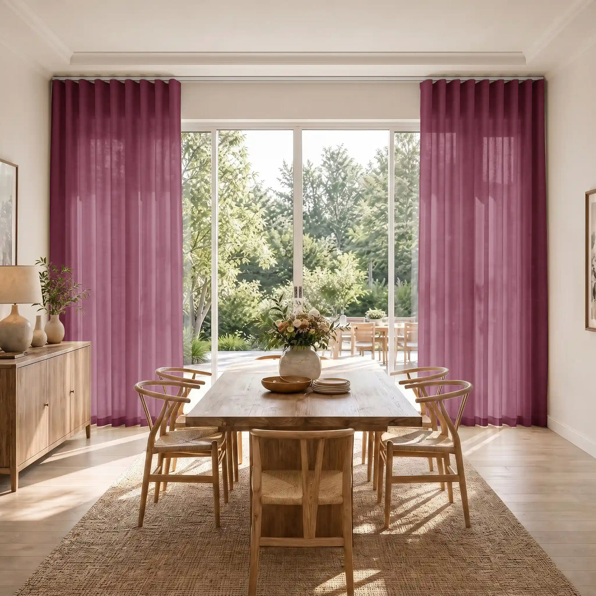 Liz Linen S-fold Curtains with Snap Tape - Lora Track