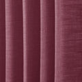 Burgundy Red Liz linen curtains in a close room detail highlighting the linen texture and colour