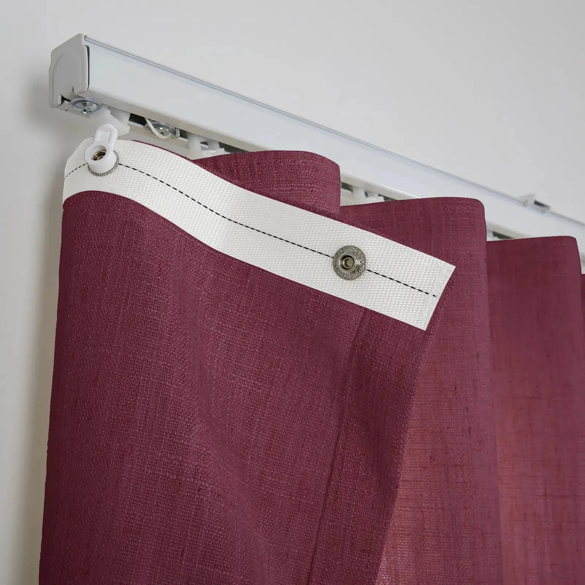Liz Linen Ripple Fold Drapery with Snap Tape - Lora Track- -TWOPAGES
