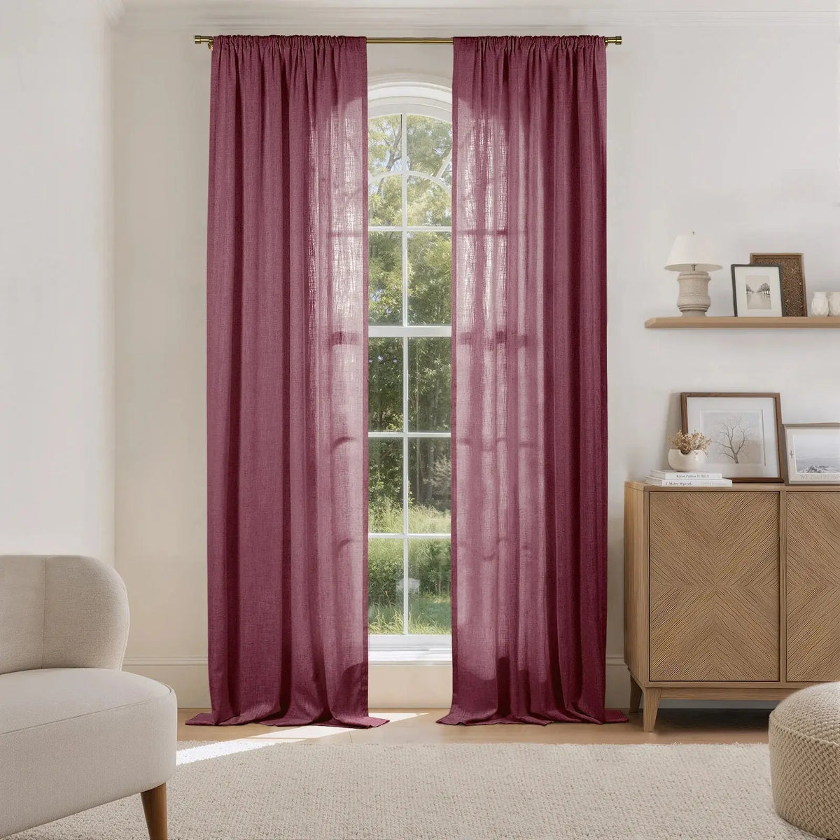 Liz Linen Soft Top Curtains