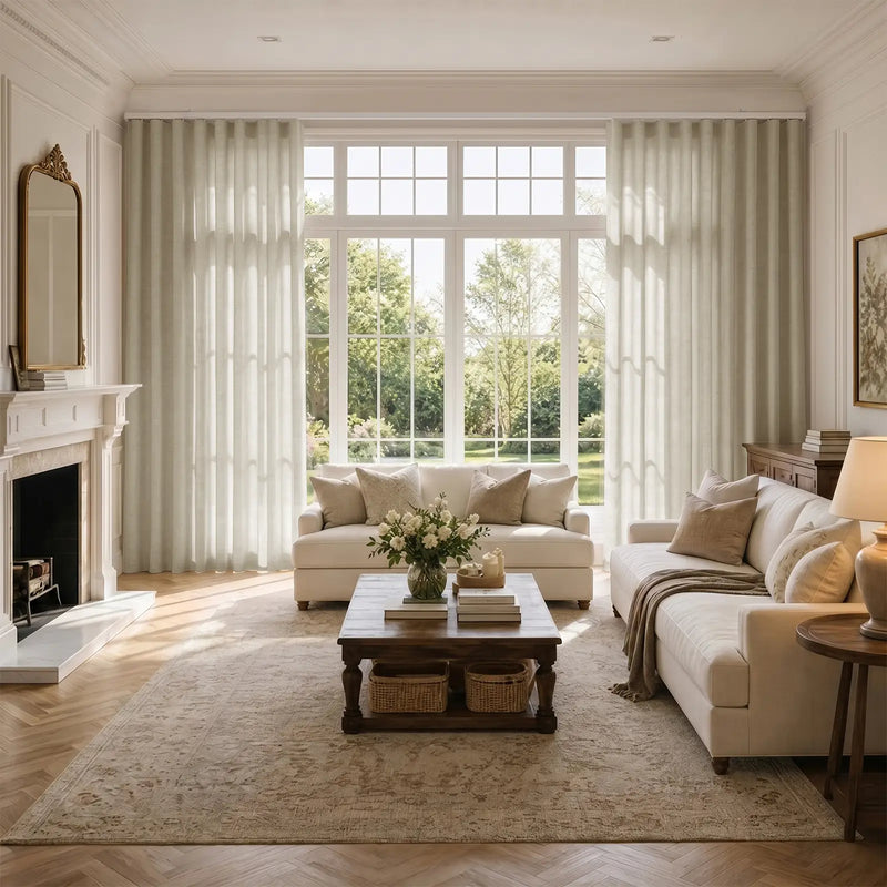 Liz Linen S-fold Curtain with Belt Hook - Lora Track