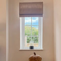 Liz Linen Roman Blind in Wooden Headrail Cordless