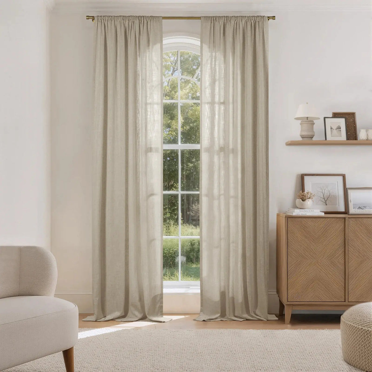 Liz Linen Soft Top Curtains