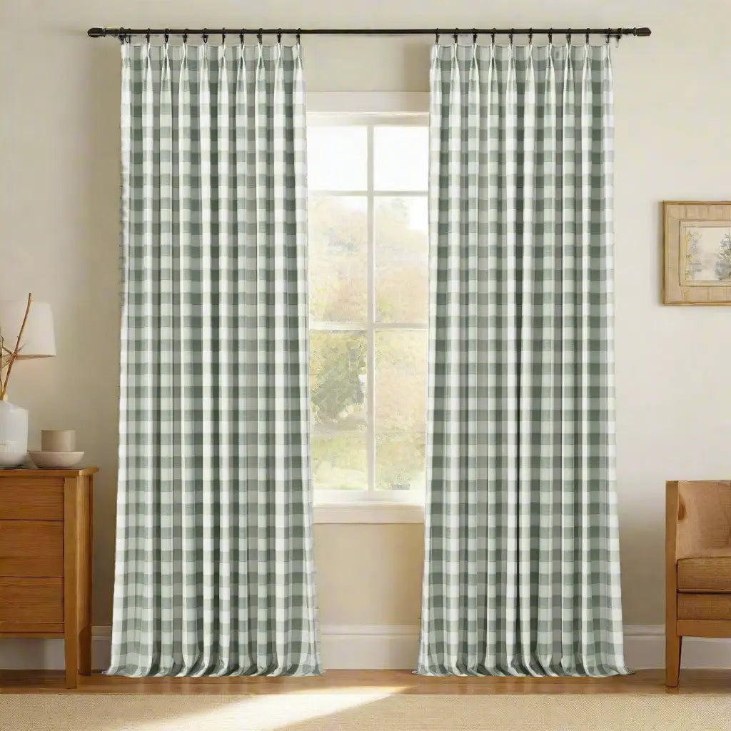 Celia Striped Plaid Curtains