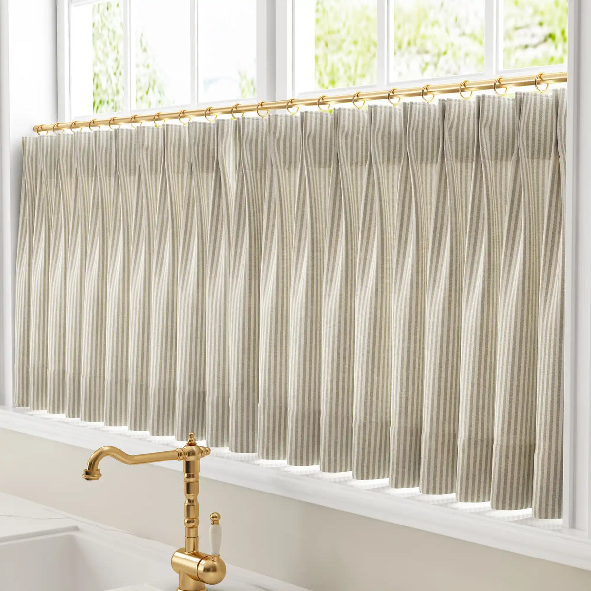 Celia Striped Plaid Café Curtains