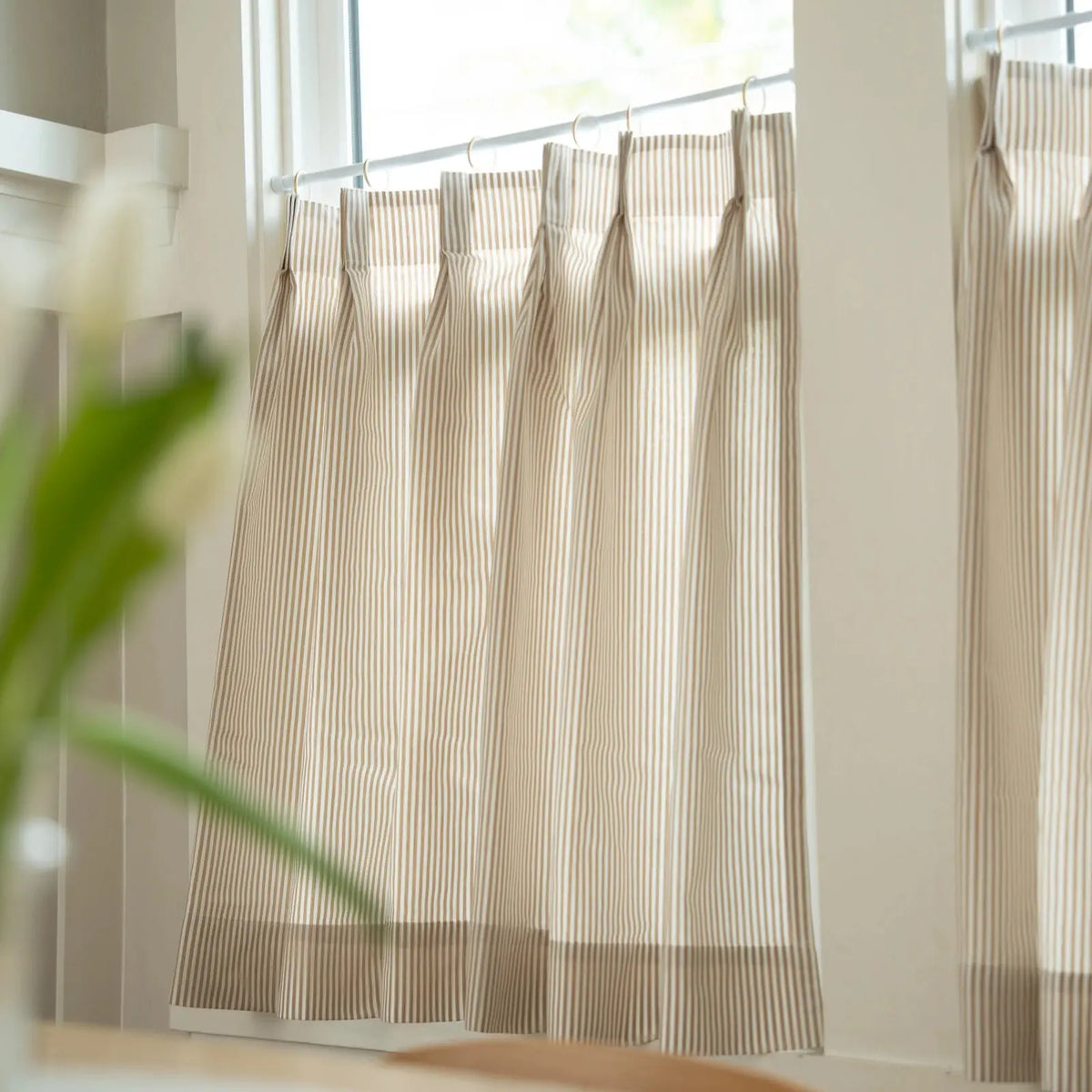 Celia Striped Plaid Café Curtains