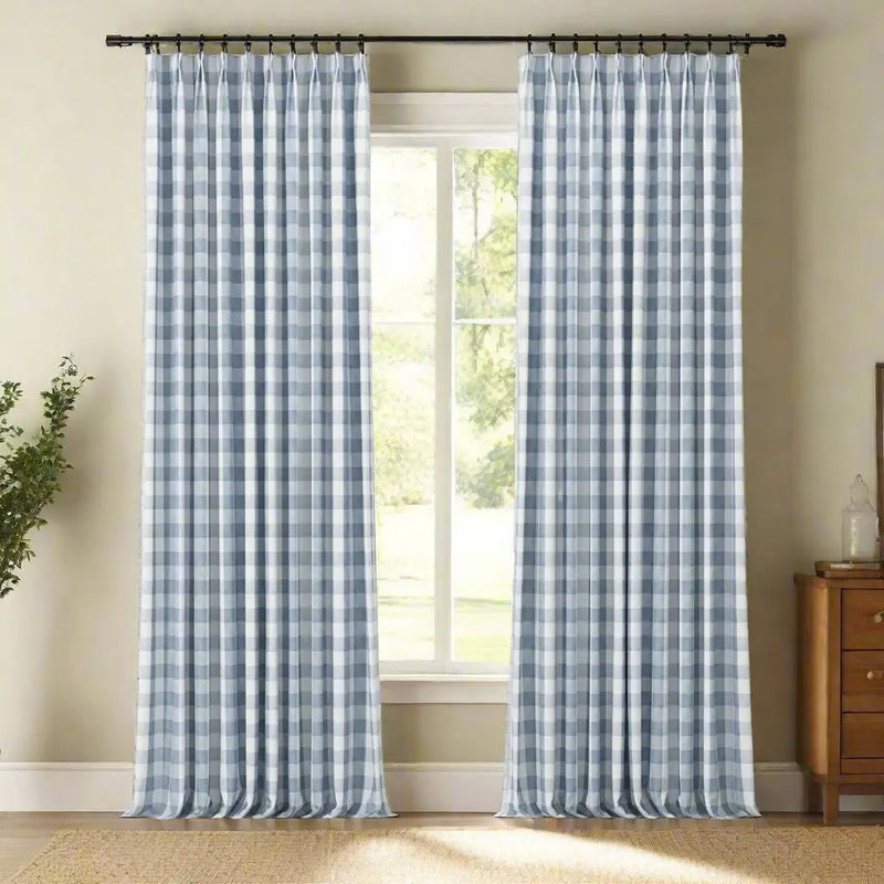 Celia Striped Plaid Curtains