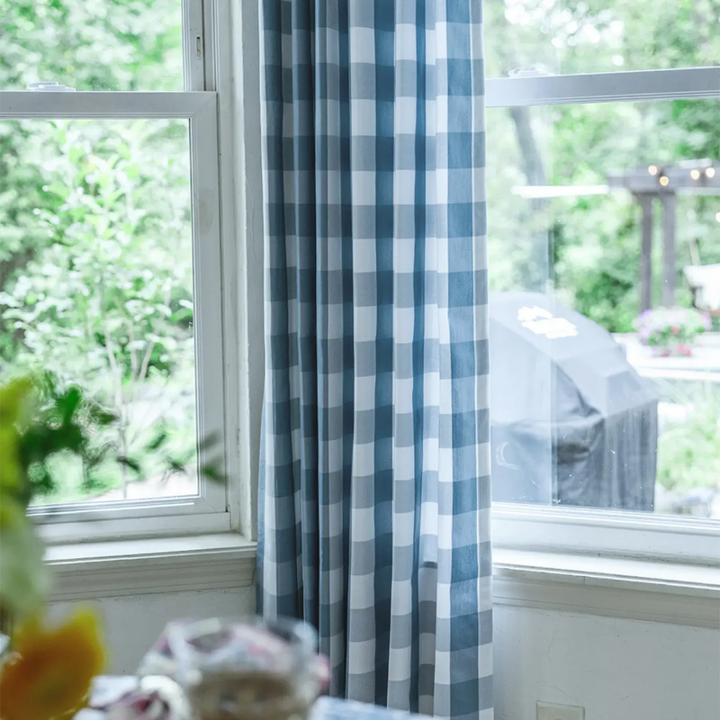 Celia Striped Plaid Curtains