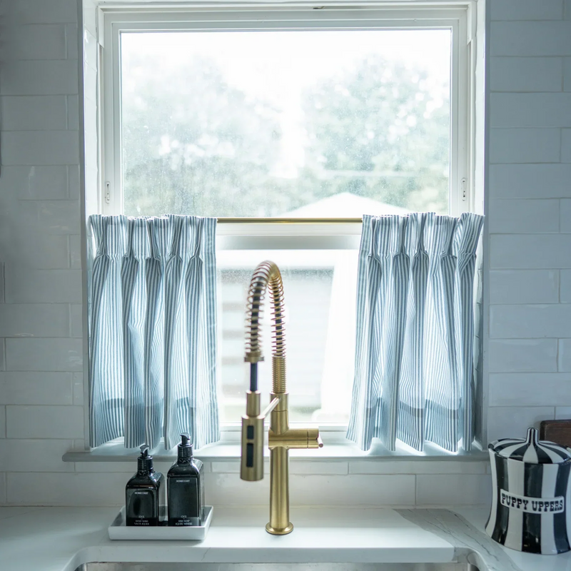 Celia Striped Plaid Café Curtains