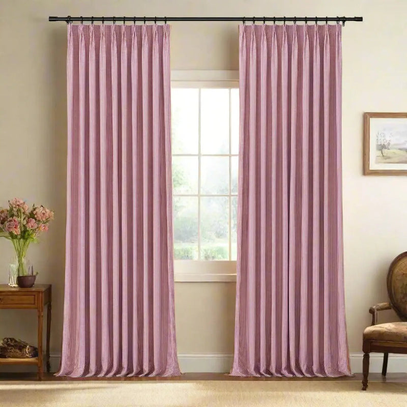 Celia Striped Plaid Curtains