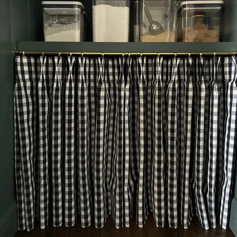 Celia Striped Plaid Café Curtains
