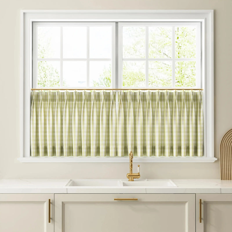 Celia Striped Plaid Café Curtains