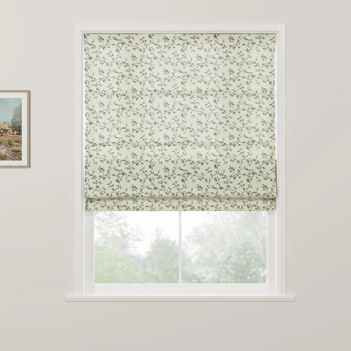 Britt Bengoechea x TWOPAGES Floral Print Linen Cotton Roman Blind Cordless