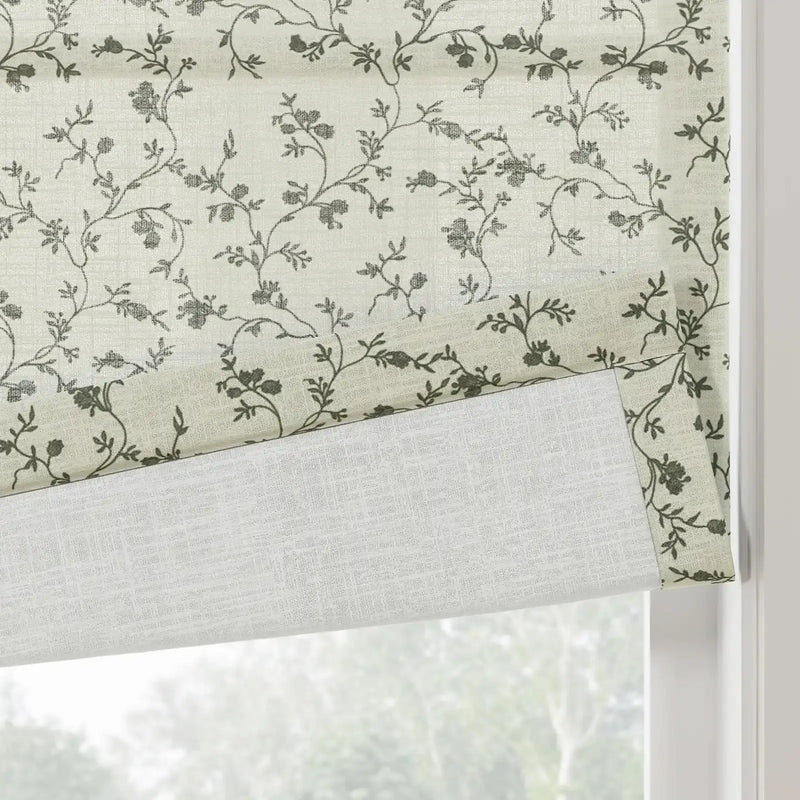 Britt Bengoechea x TWOPAGES Floral Print Linen Cotton Roman Blind Cordless