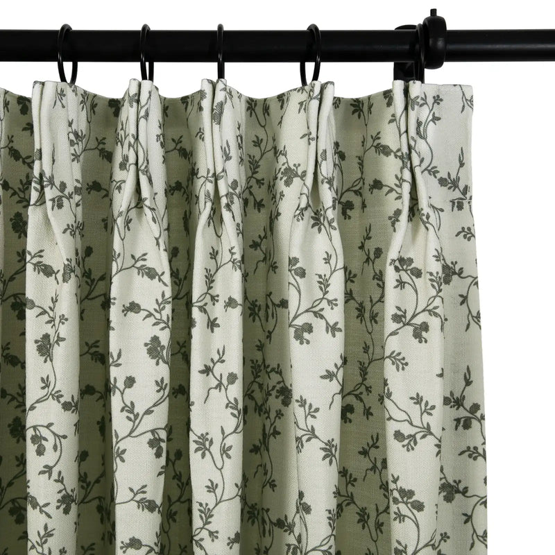 Britt Bengoechea x TWOPAGES Cottage Floral Printed Linen Cotton Pleated Curtains
