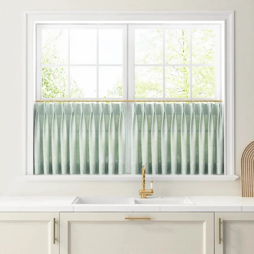 Custom Cafe Curtains Pleated