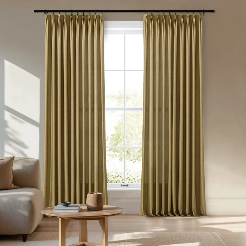 Veda Lustrous Cotton Velvet Pleated Curtains