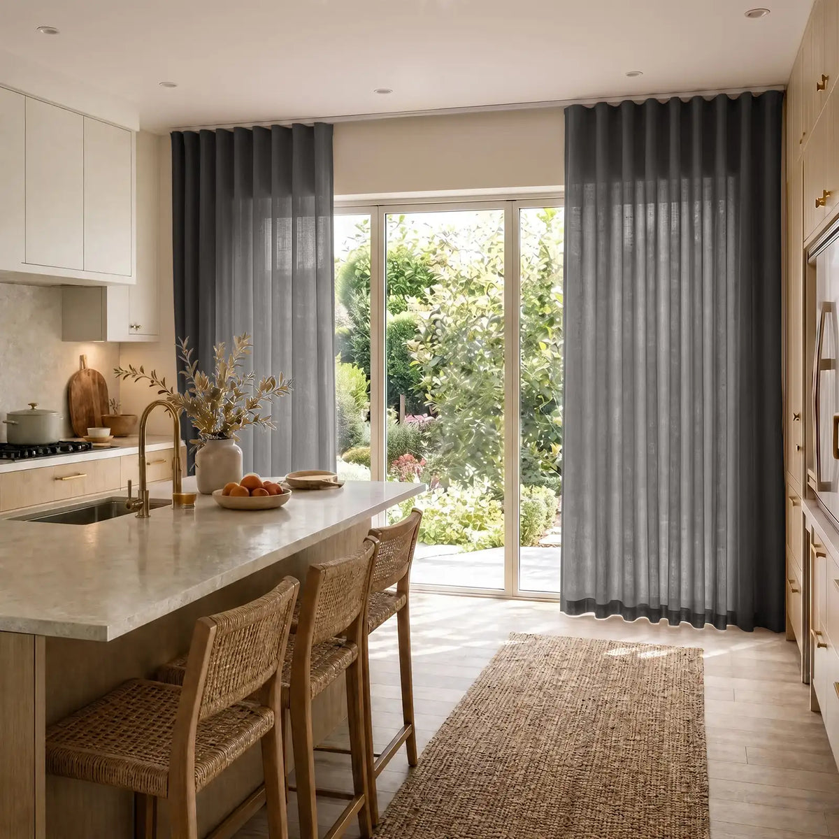 Liz Linen S-fold Curtain with Belt Hook - Lora Track