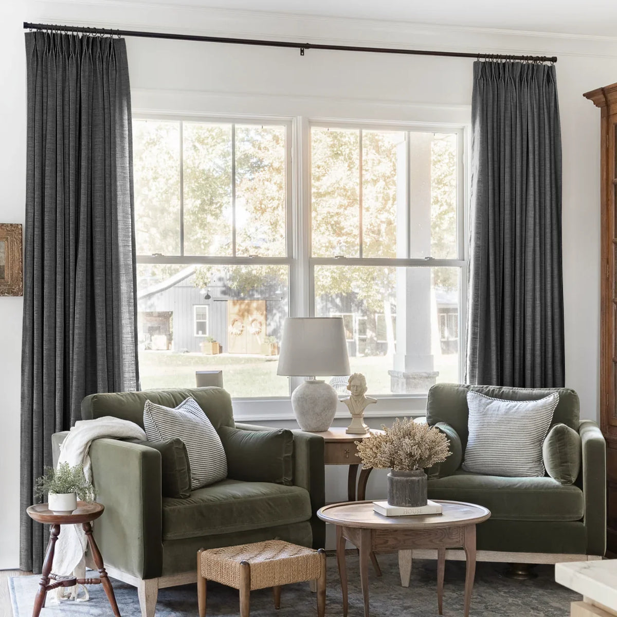 Liz Linen Pleated Curtains