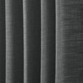 Carbon Grey Liz linen curtains in a close room detail highlighting the linen texture and colour