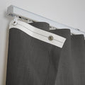 Liz Linen Ripple Fold Drapery with Snap Tape - Lora Track- -TWOPAGES