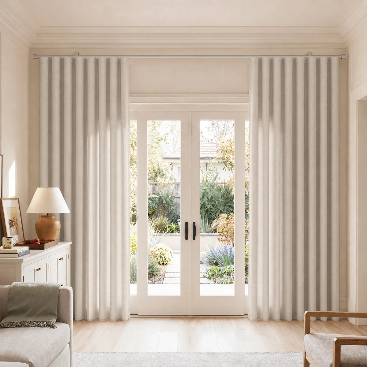 Birkin Velvet S-fold Curtains with Belt Hook - Cato Traverse Rod