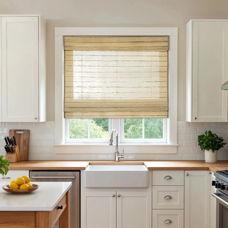 Rae Natural Ramie Jute Woven Wood Blinds - Series M