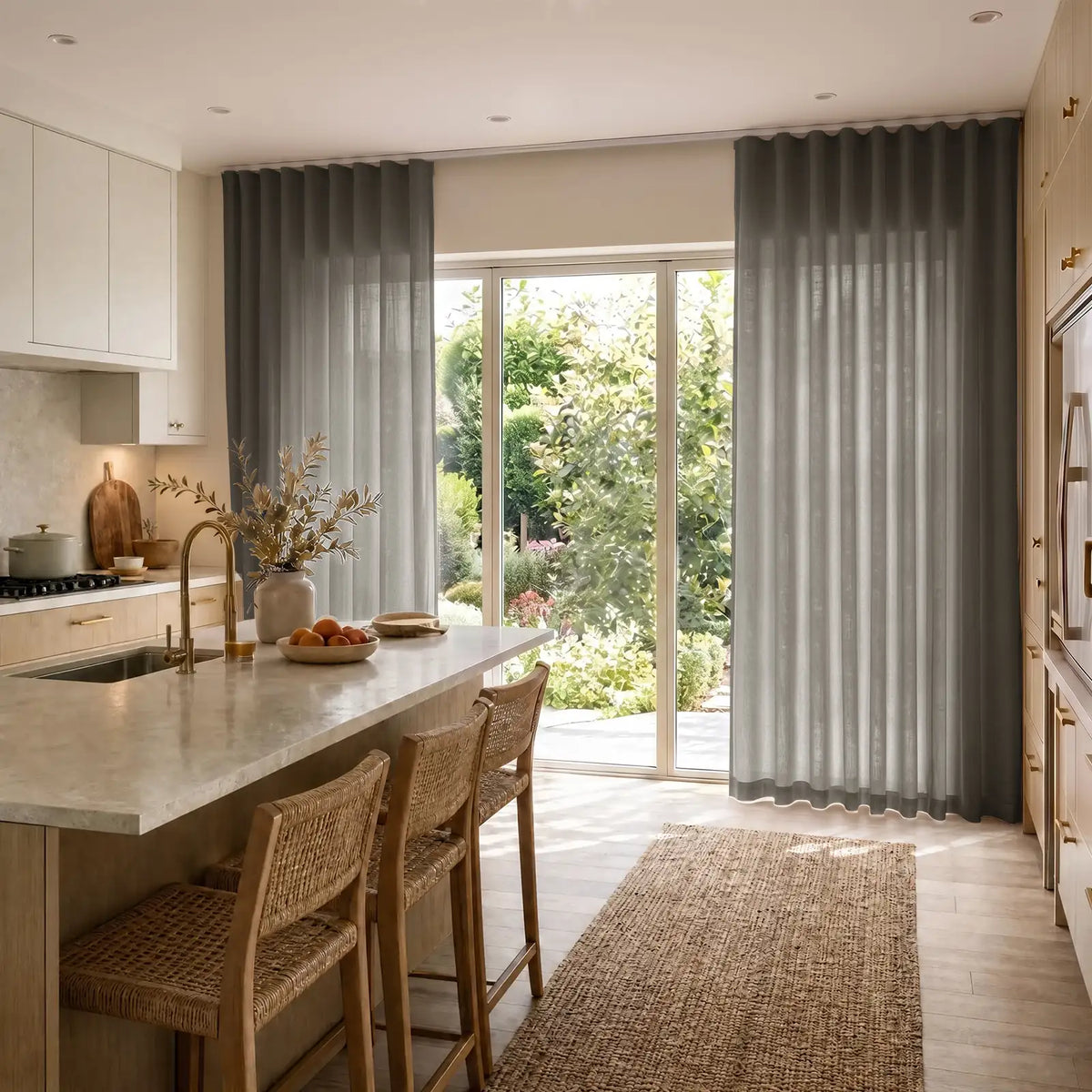Liz Linen S-fold Curtain with Belt Hook - Lora Track