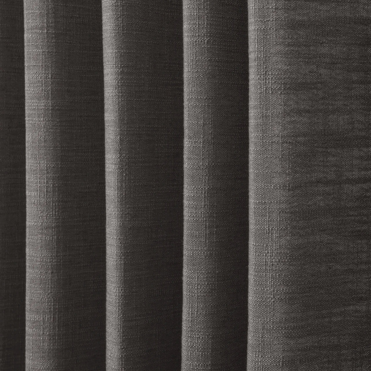 Chocolate Tart Liz linen curtains in a close room detail highlighting the linen texture and colour