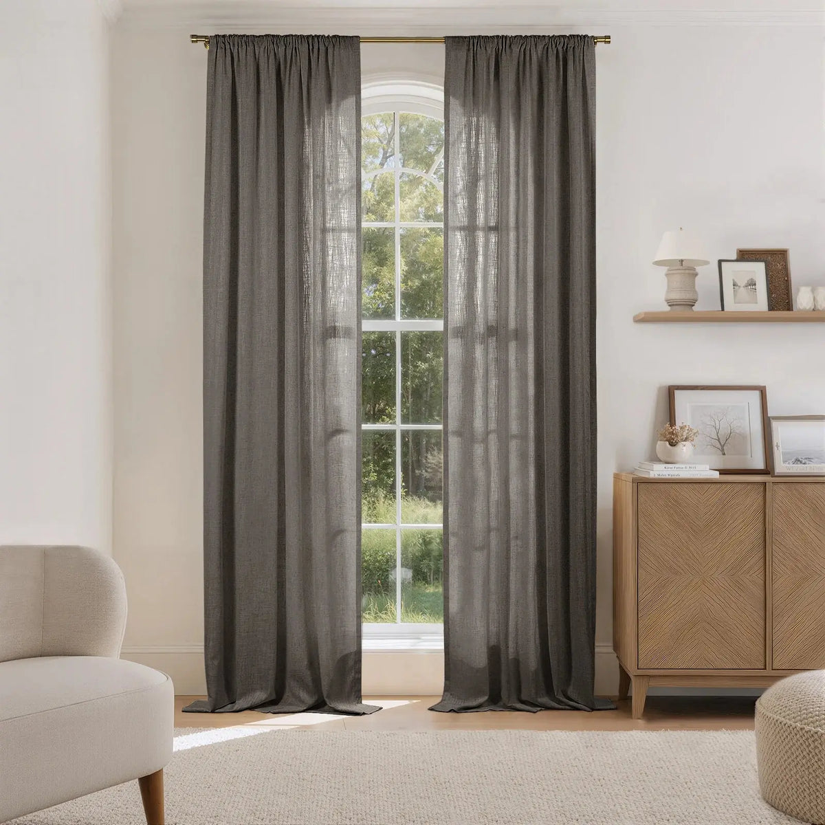 Liz Linen Soft Top Curtains