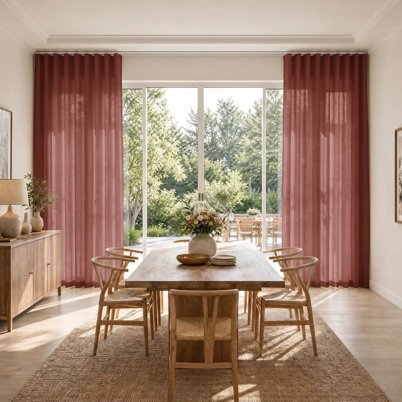 Liz Linen S-fold Curtains with Snap Tape - Lora Track