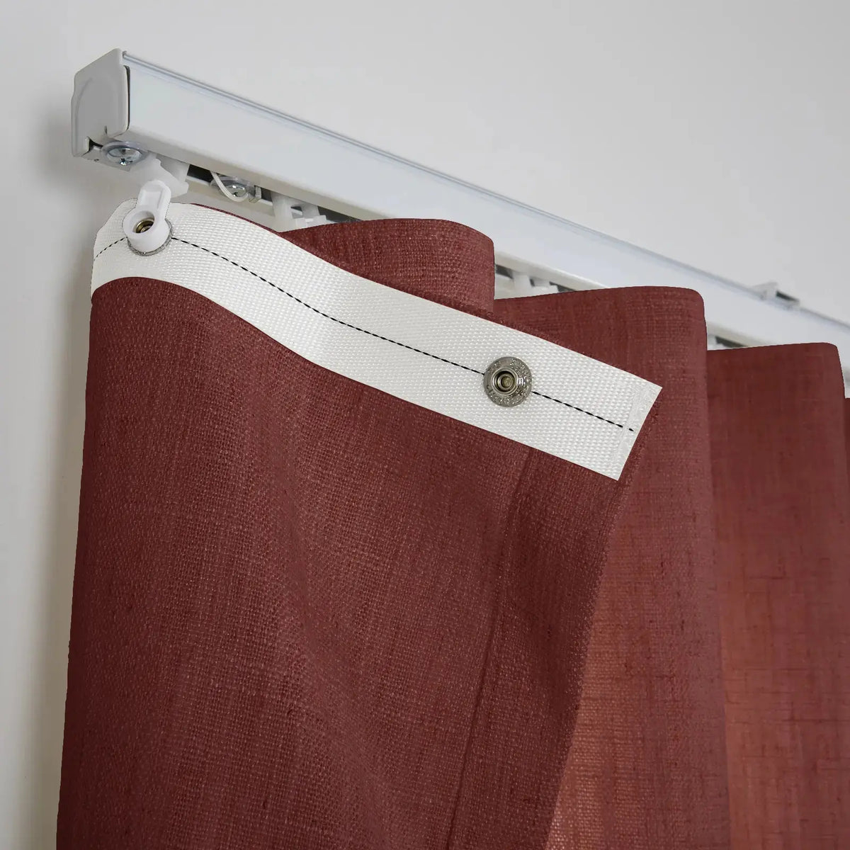 Liz Linen Ripple Fold Drapery with Snap Tape - Lora Track- -TWOPAGES